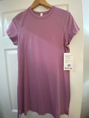 lululemon athletica Mauve Classic-Fit Cotton-Blend Midi Dress